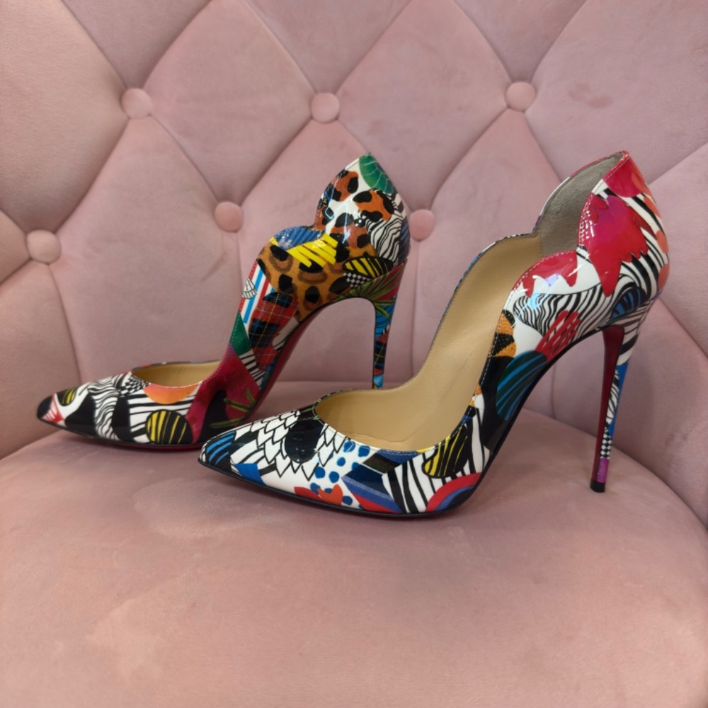 Christian Louboutin Red Bottoms Hot Chick Patent Leather Colorful Limited  36